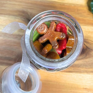 Jolly Christmas Wax Melts in Candy Jar | Gingerbread, Peppermint & Holiday Scents | Festive Gift for Candle Lover