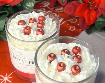 Cranberry Pie Christmas Candle: Festive Holiday Scented Soy Candle