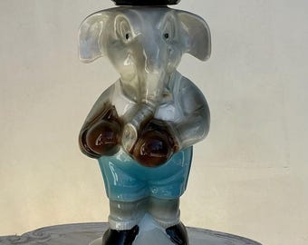 Jim Beam Elephant Decanter 1964 Regal China Ceramic Bottle Figural Barware 12 Inch Mid Century Collectible