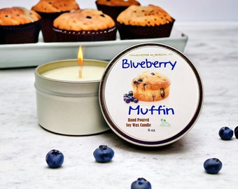 Blueberry Muffin Luxury Soy Candle | Hand Poured | Zero Waste & Reusable | Minimalistic | Breakfast Candle | Gift for Friend | 6 oz