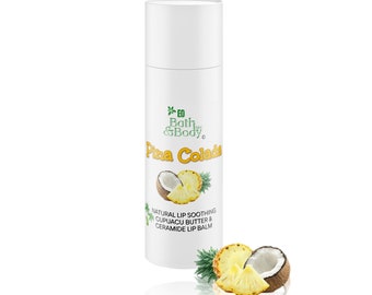 Pina Colada Lip Balm | Rich Hydrating Brazilian Cupuacu Butter & Ceramide Hemp Formula | Organic