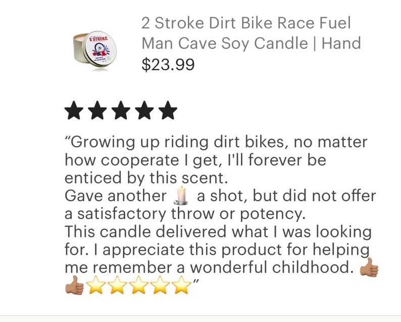 2 Stroke Dirt Bike Race Fuel PreMix Aroma Soy Candle Hand Poured Zero Waste & Reusable Tin Man Cave Design 3 sizes image 2