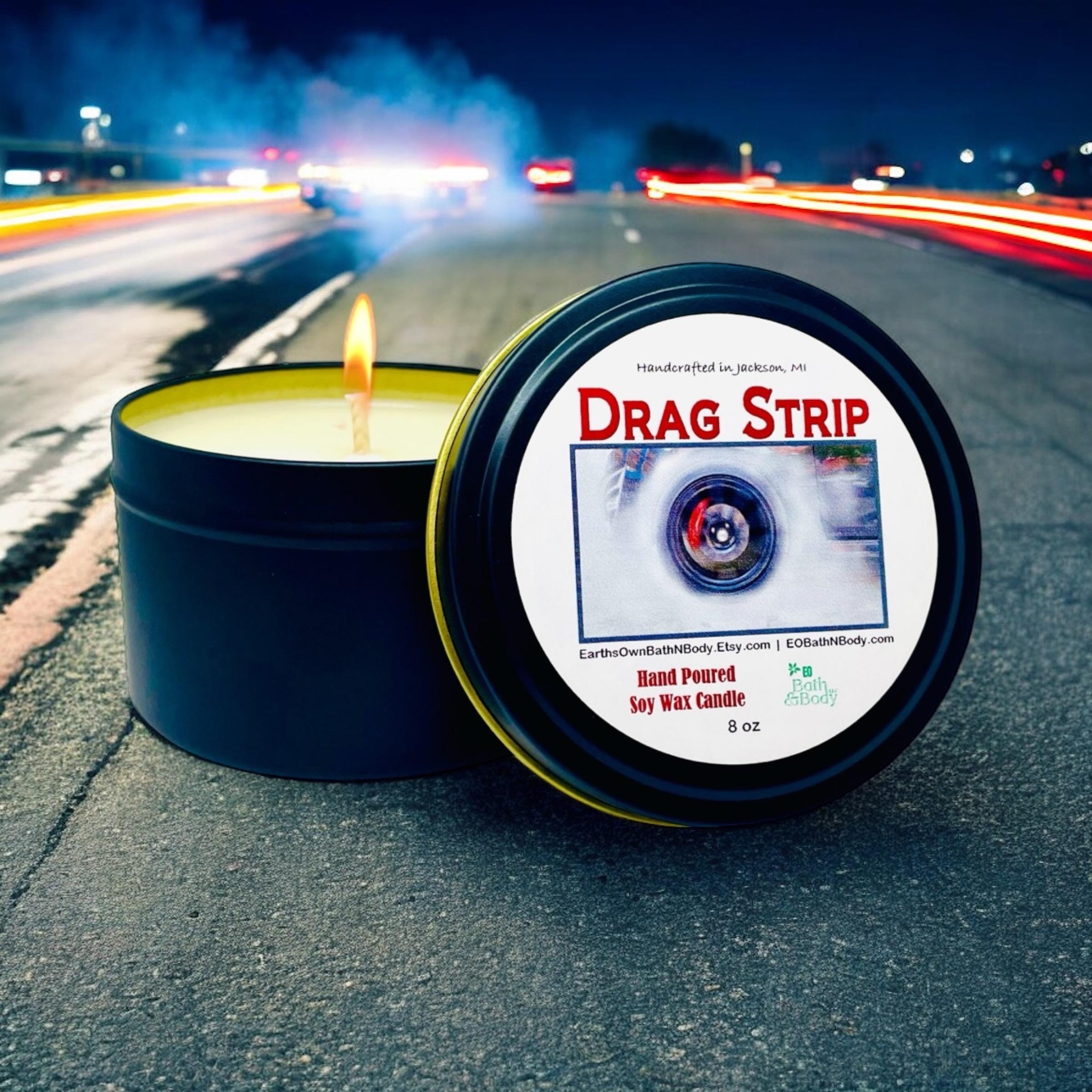 Drag Strip Smoke | Novelty Soy Candle | Hand Poured | Gift for Him | Gift for Her | Fathers Day | Gift Box | 2 Sizes!