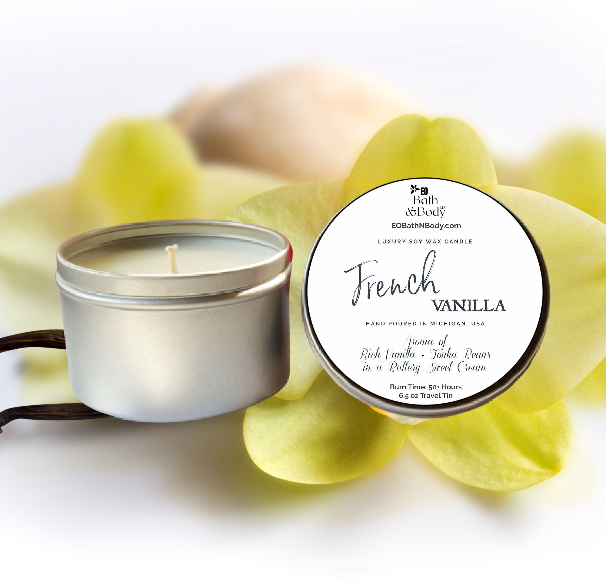 Bougie De Luxe En Cire De Soja Blanche Avec Miel Et Vanille, Mélange D'aromathérapie Réconfortant Pour La Relaxation Et La Chaleur, Bougie Parfumée Coulée à La Main, Cire Naturelle, Longue Combustion