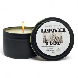 Gunpowder & Blei Man Höhle Soja Wachs Kerze | Handgegossen | Zero Waste | Geschenk für Ihn | Freund | Papa | Vegan | Geschenkbox | 3 Größen!