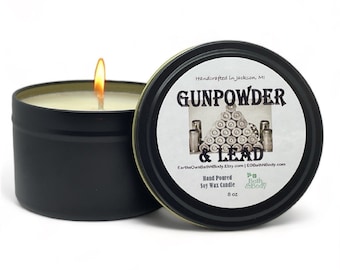 Gunpowder & Lead Man Cave Soy Wax Candle | Hand Poured | Zero Waste | Gift for Him | Boyfriend | Dad | Vegan | Gift Box | 3 Sizes!