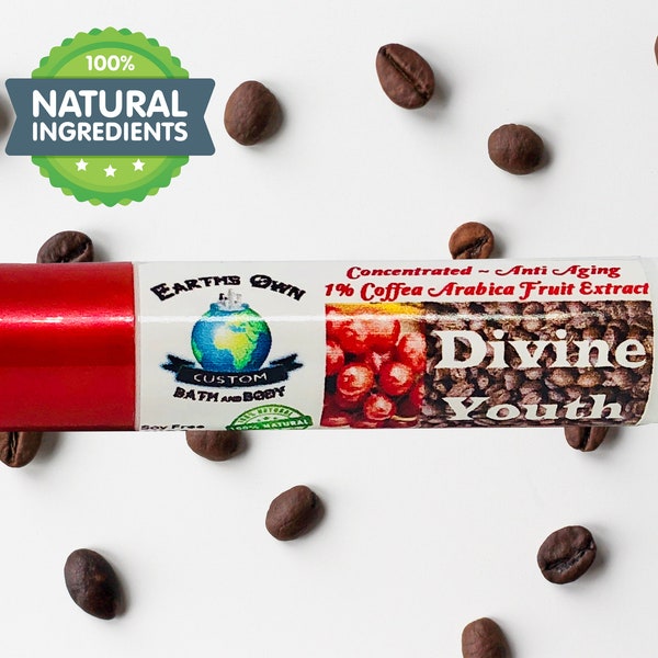 Divine Youth Solid Serum Eye Wrinkle Stick | Natural Skincare | 1% Organic Coffee Fruit | Anti Aging Formula | Organic
