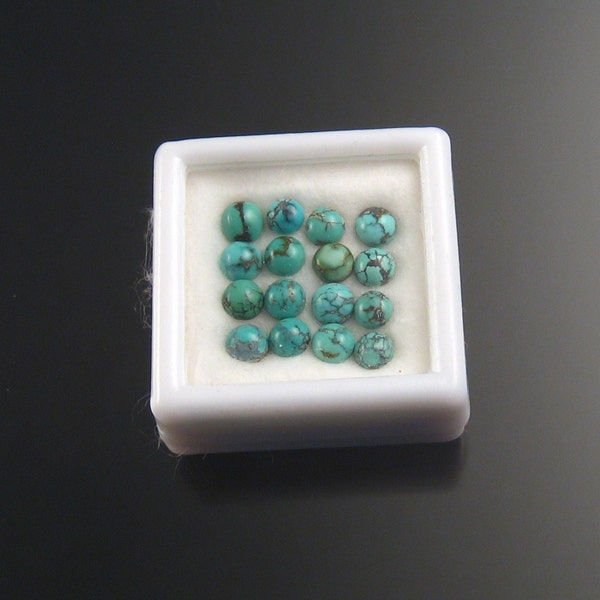 Turquoise Cabochons, 4mm rounds, parcel 3