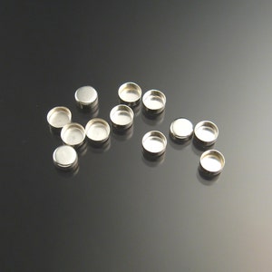 5mm round non serrated bezel cups one dozen sterling silver