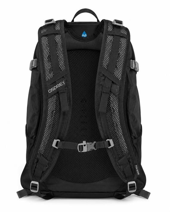 Osprey Hikelite 26 Backpack Black 26L Daypack 0/S 38–56 cm Hiking Travel AirSpeed Mesh Back . Rain cover included. Excellent Condition View 2