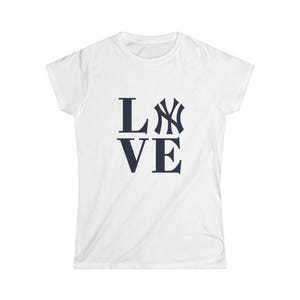 New York Yankees Womens Softstyle Tee, Casual NY Yankees Shirt, Gift for Her, Baseball Fan Apparel, Summer Fashion Top, MLB Fan Shirt