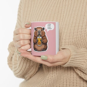 Cute Bear Coffee Mug with Fun Quote, Perfect Gift for Coffee Lovers, Animal Lover&#39;s Mug, Birthday Coffee Cup, Funny Gift Idea