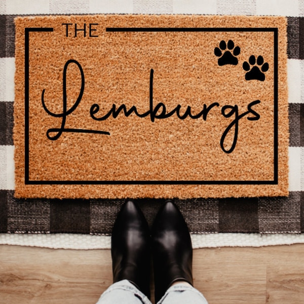 Custom Door Mat, Outdoor, Last Name Doormat, Front Door Decor, Housewarming Gift, Wedding Gift, Closing Gift, Personalized Welcome Doormat