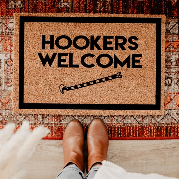 Hookers Welcome Tailhook Welcome Mat naval aviation tailhook fly navy aviator pilot gift housewarming gift home decor front porch decor