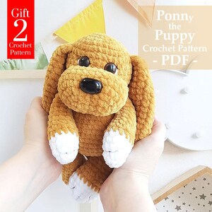 Crochet PATTERN dog, Amigurumi tutorial PDF in English, crochet puppy crochet pattern PDF Christmas gift Baby shower dog crochet patternlogo