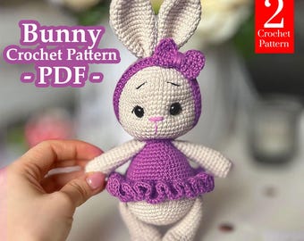 Bunny Crochet Pattern, Amigurumi pattern bunny, Crochet pattern rabbit, PDF English, DIY