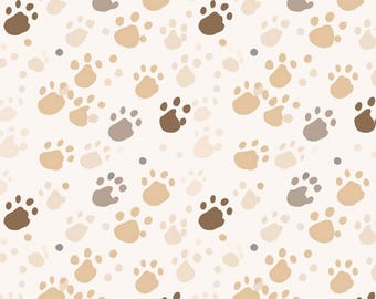 Lovely Dogs Paw Pattern Fabric - 100% Cotton - Sewing, Apparel, DIY Projects - Sold by Half Yard