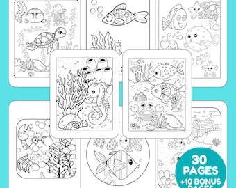 Ocean Coloring Pages Digital Download PDF