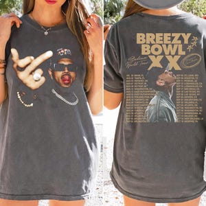 Chris Brown Breezy Bowl XX T-Shirt, Chris Brown Vintage Middle Finger Shirt, Chris Brown Concert 2025 Shirt, Chris Brown t Shirt