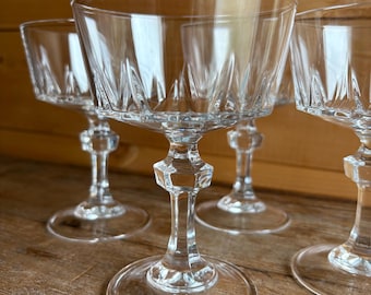 Vintage Champagne Coupe Glasses | Princess House Espirit Pattern