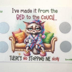 50 Dollar Bed to Couch Scratch-off Savings Challenge | Funny Cat Budgeting Envelopes