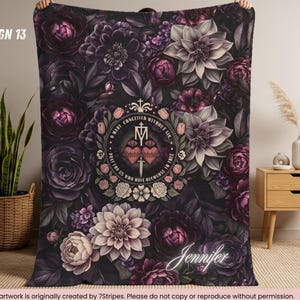 Custom Virgin Mary Prayer Blanket with Name – Premium quality Blue Floral Catholic Throw – Sherpa Velveteen – Faith Gift for Women & Family Design 13