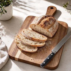 Artisan Wooden Paddle Serving Board - Handcrafted Minimalist Charcuterie Tray