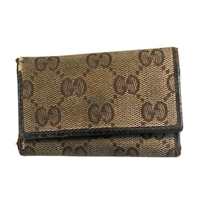 Gucci Vintage Brown Ebony 6 Key Ring Holder Wallet