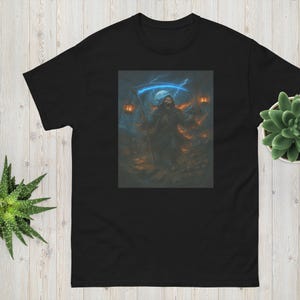 Grim Reaper Pirate Ship T-Shirt – Grim Reaper Conquers Haunted Pirate Ship Skeleton Crew – Dark Fantasy Gothic Skull Pirate Halloween Shirt