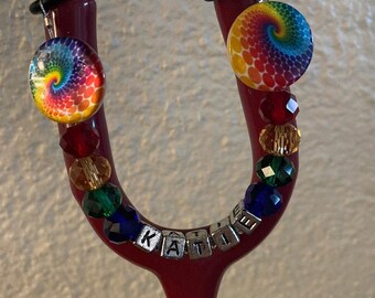 Beaded Stethoscope ID tag with Charm - Personalization Available! Great gift for new graduates! Nursing, MA, PA