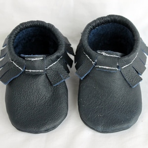 Navy Blue Genuine Real Leather Moccasins, Moccs, Shoes