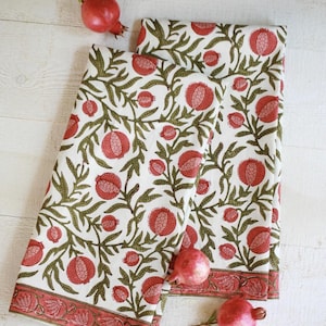 Block Print Cotton Kitchen Towels, Set of 2, Fair Trade Tea Towels from India