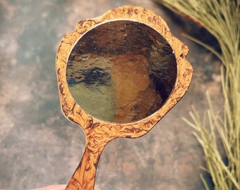 Rose Gold Hand Mirror Die Cut, Enchanted, Princess, Tim Holtz Deco Mirror, Card Making, Scrapbooking, Junk Journal Supplies