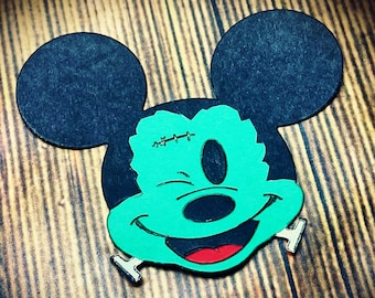 Monster Mickey Paper Die Cut, Icon Head, Franken Mickey, Junk Journal, Card Making, Scrapbooking