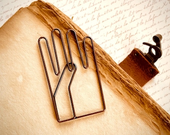 Bronze Hand Paper Clip: Vintage Style Journal Bookmark