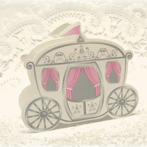 Carraige Favor Boxes, Cinderella, Princess Pink Party Favor Boxes, Little Girl 10 boxes