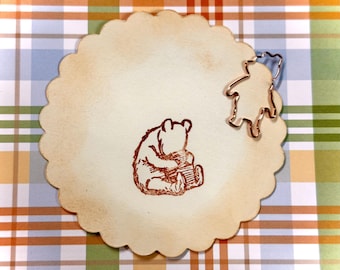 Bear Shaped Paper Clips, Pooh, Rose Gold, Set of 2