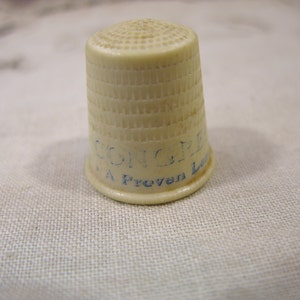 Vintage Thimble Political Congress, Plastic, Celluloid, Free Shipping