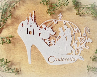 Cinderella's Glass Slipper Paper Die Cut, Card Making, Scrapbooking