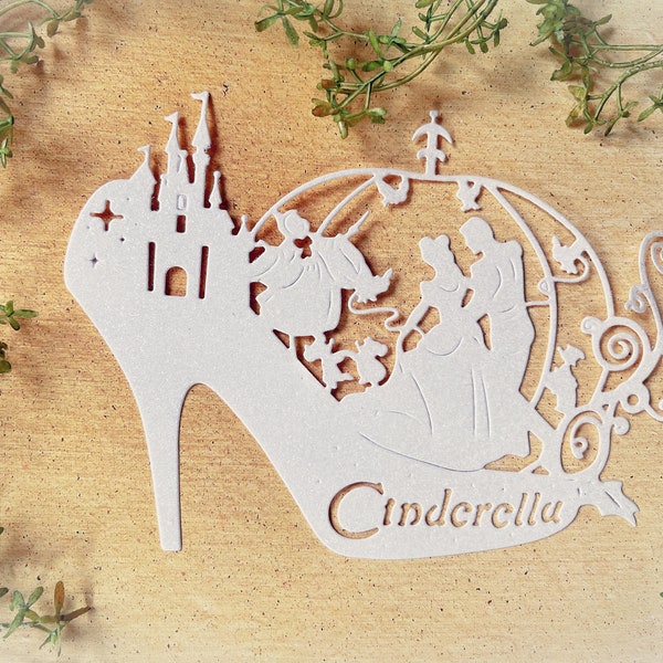 Cinderella's Glass Slipper Paper Die Cut, Card Making, Scrapbooking