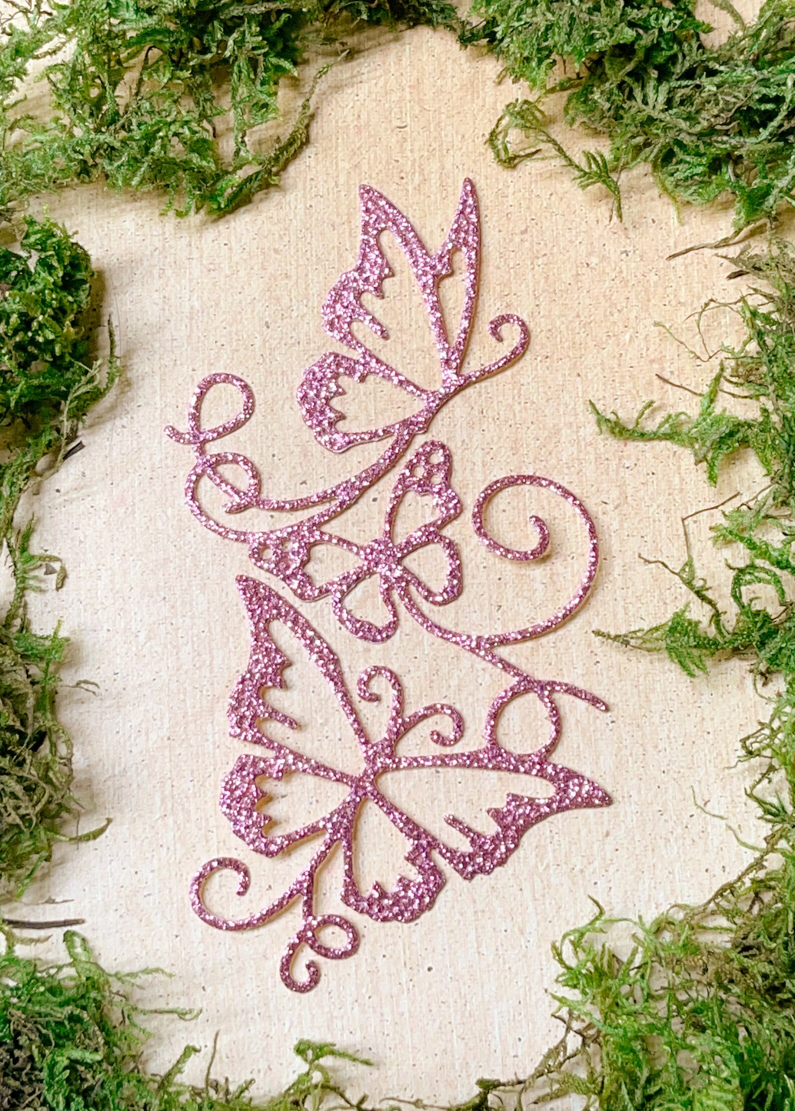Pink Glitter Butterfly Die Paper Cut, Garden Party, Card, Scrapbook ...