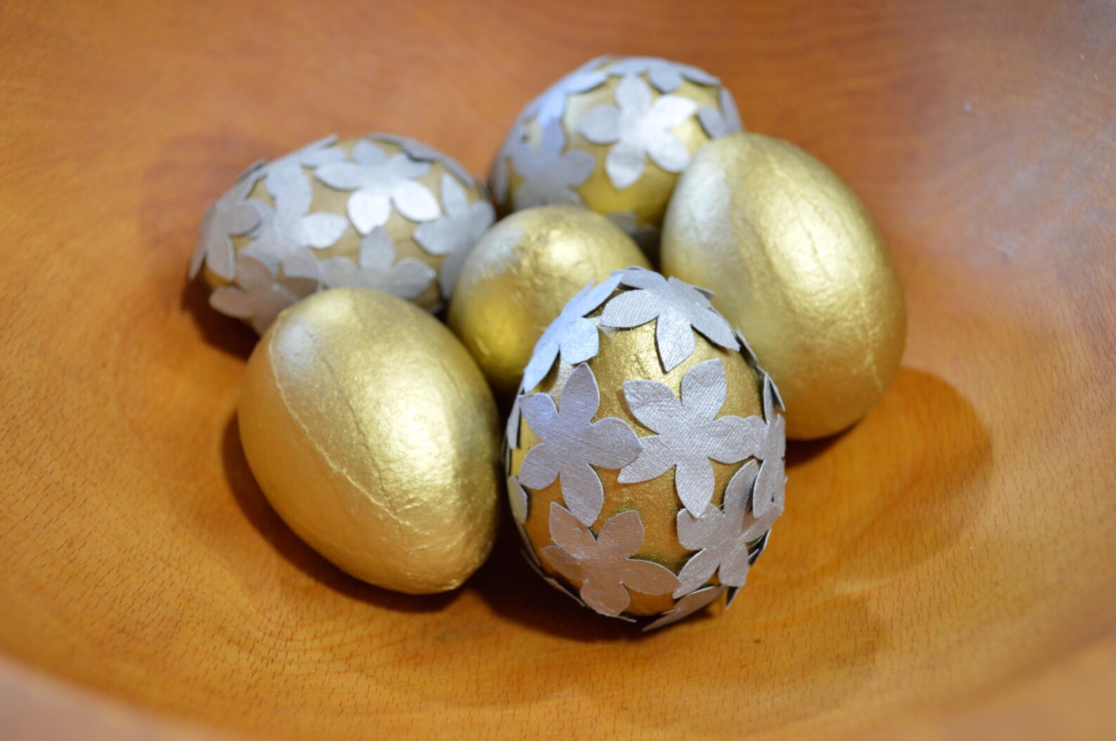 Pretty Paper Flower Eggs Gold and Silver Decor Bowl Fillers Etsy