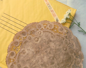 Sample Shipment, Paper Doilies, Aged Walnut Stained, A Sample to be Shipped