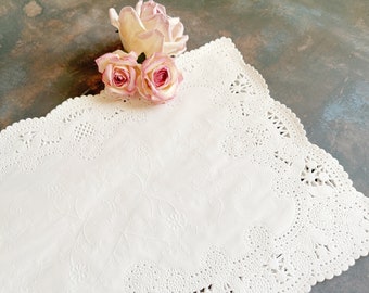 French Lace Paper Doily Placemats, Rustic Wedding, French Market, French Wedding