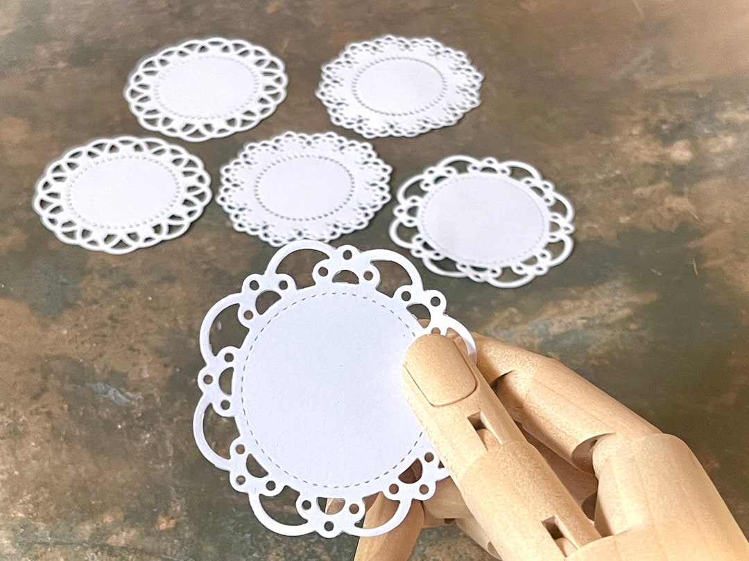 Mini Paper Doilies White, Paper Die Cuts, Junk Journal Supplies