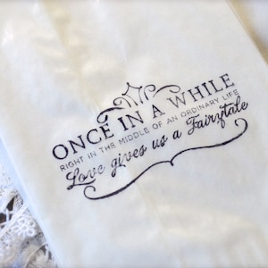 Stamped Glassine Once in a While..... Fairytale, Favor Bags, Wedding Candy Bar, 10 bags