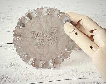 Vintage Silver 3D Butterfly Paper Doilies, Paper Die Cuts, Junk Journal Supplies, Scrapbooking