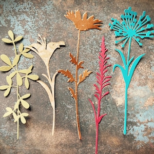 Tim Holtz Wildflower Stems #2 Die Cuts for Card Making, Scrapbooking, Junk Journal Supplies