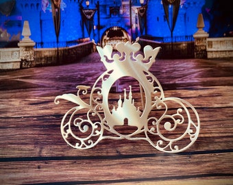 Princess Castle Carriage, Gold Holographic, Enchanted, Paper Die Cut, Card Making, Junk Journal, Scrapbooking