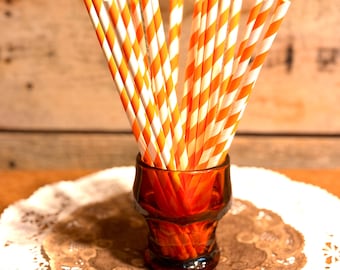 Orange Stripe, Straws, Vintage Style Paper, Cake Pop Sticks